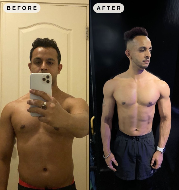 Client before and after, House of Fitness personal training