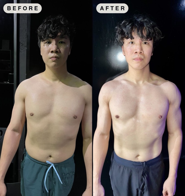 Client before and after, House of Fitness personal training